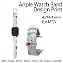 アップルウォッチ 用 バンド Apple Watch 用 取替 レザー ベルト 男性 42mm 44mm 45mm メンズ AppleWatch用 全シリーズ対応 初代・Series2・Series3・Series4・Series5・Series6・Series7・SE 対応 007092 水玉　模様 2