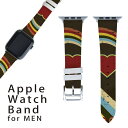 アップルウォッチ 用 バンド Apple Watch 用 取替 レザー ベルト 男性 42mm 44mm 45mm メンズ AppleWatch用 全シリーズ対応 初代・Series2・Series3・Series4・Series5・Series6・Series7・SE 対応 001215 ハート　レインボー