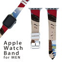 アップルウォッチ 用 バンド Apple Watch 用 取替 レザー ベルト 男性 42mm 44mm 45mm メンズ AppleWatch用 全シリーズ対応 初代・Series2・Series3・Series4・Series5・Series6・Series7・SE 対応 007394 日本語・和柄 和風　和柄　浮世絵　富士山