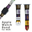 アップルウォッチ 用 バンド Apple Watch 用 取替 レザー ベルト 男性 42mm 44mm 45mm メンズ AppleWatch用 全シリーズ対応 初代・Series2・Series3・Series4・Series5・Series6・Series7・SE 対応 008730 アイコン　カラフル　模様