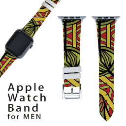 アップルウォッチ 用 バンド Apple Watch 用 取替 レザー ベルト 男性 42mm 44mm 45mm メンズ AppleWatch用 全シリーズ対応 初代・Series2・Series3・Series4・Series5・Series6・Series7・SE 対応 010140 アジアン　模様　緑