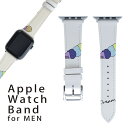 アップルウォッチ 用 バンド Apple Watch 用 取替 レザー ベルト 男性 42mm 44mm 45mm メンズ AppleWatch用 全シリーズ対応 初代・Series2・Series3・Series4・Series5・Series6・Series7・SE 対応 016285 アイス　模様