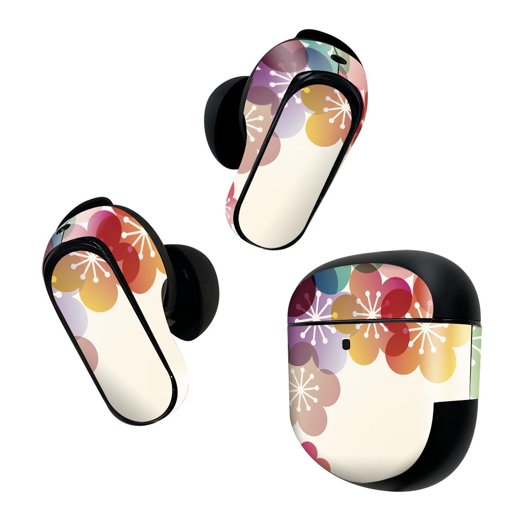 Bose QuietComfort Earbuds II 用 スキンシール ボーズ イヤバッズ2 用　ステッカー　本体3セット ケー..