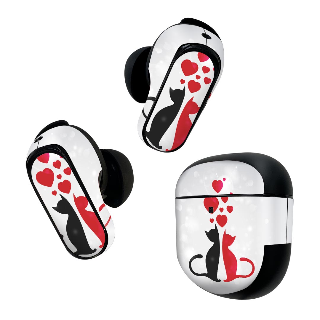 製品名 Bose QuietComfort Earbuds II 専用デザインスキンシール セット内容 Bose QuietComfort Earbuds II 専用シール　イヤホン（左右）3枚、充電ケース用シール 1枚AirPods第3世代専用です。第1?2世代、Proシリーズには対応していません。 商品特徴 再剥離性シートを素材に採用し、細かな位置調整がしやすく貼り直しが容易です。また、エアフリーでもありますので気泡が簡単に逃げるので、キレイに貼ることができます。専用の業務プリンターを使い、商品画像と遜色のない美しい印刷仕上がり。 注意事項 画像はサンプルですので、ご覧の環境によっては多少色味に違いを感じる場合がございます。 イメージと違った、モニターと色味が異なるという理由での交換や返金はご対応出来かねます。スキンシールのみの販売で、機器本体や充電ケース本体は付属しません。シワができた場合、ドライヤーなどで軽く温め、外側に向けてシワを伸ばすように貼ってください。初回貼付時の位置調整や貼り直しは可能ですが、しっかりと押し付けて接着させた後の再剥離、再利用は保証しておりません。また接着部に油分や汚れが付着しますと角の部分は剥がれやすくなりますので、貼付時はあまり触れないようにご注意ください。無地のセミグロスシートにデザインをプリントした商品で、デコなどの加工はございません。 凹凸や光沢があるように見えたり布地や金属を素材にしたように見える商品もありますが、デザインの図版によるものです。印刷時に微妙な画像のズレが生じる場合がございます。ご注文後に1点1点制作する受注生産品の為、不良品以外のご返品や交換は固くお断りします。 商品発送 完全受注生産のハンドメイド商品となりますので、既製品と比べて発送までお時間を頂いています。 基本的に決済確認後2~3営業日、最大で10営業日での発送となります。繁忙期や休業日明けの場合はさらに時間がかかる場合があります。 その際には別途メールにてご連絡致します。メール便の場合、発送日から到着までに2?4日ほどかかる場合が多く、紛失などの保障もご対応できかねます。あらかじめご了承下さい。