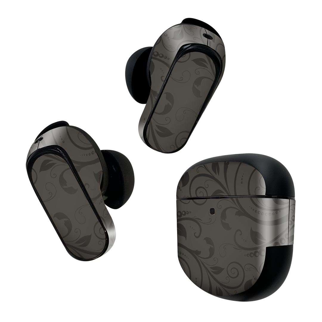 Bose QuietComfort Earbuds II 用 スキンシール ボーズ イヤバッズ2 用　ステッカー　本体3セット ケース1セット 保護 フィルム デコ ペイズリー　ダマスク　花 000416