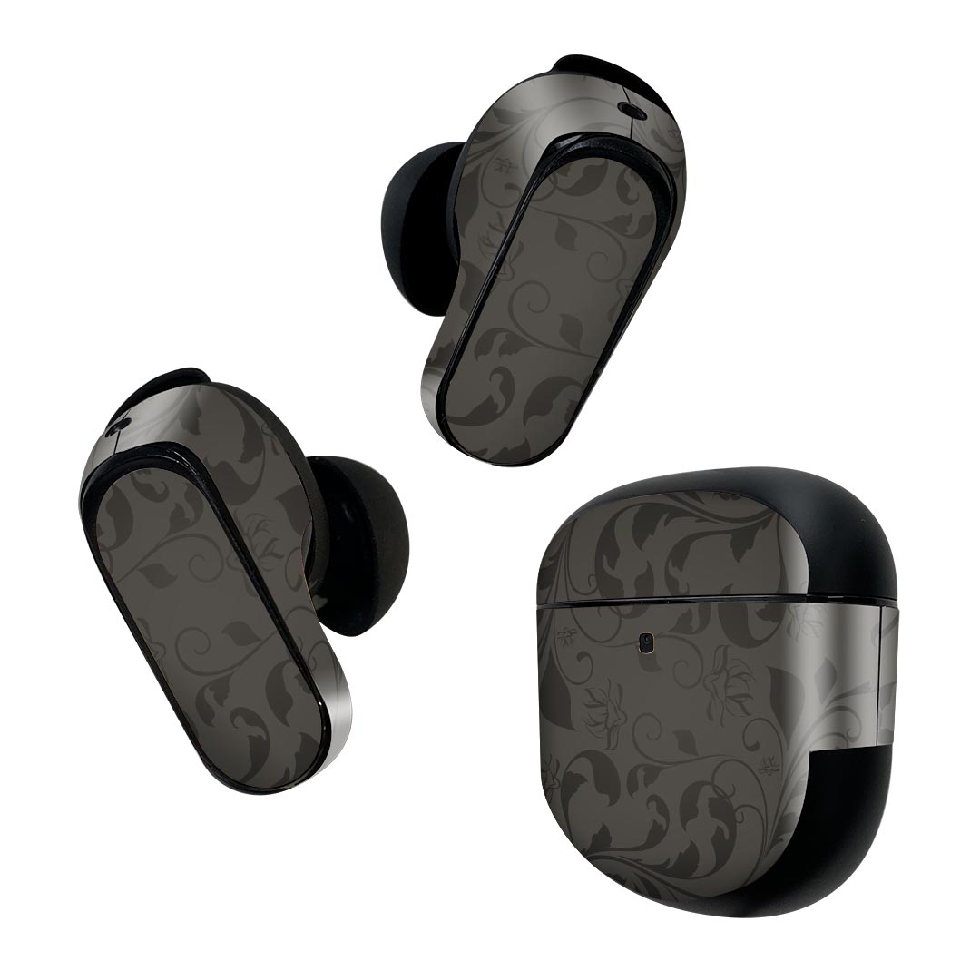 Bose QuietComfort Earbuds II 用 スキンシール ボーズ イヤバッズ2 用　ステッカー　本体3セット ケース1セット 保護 フィルム デコ ペイズリー　ダマスク　花 000417