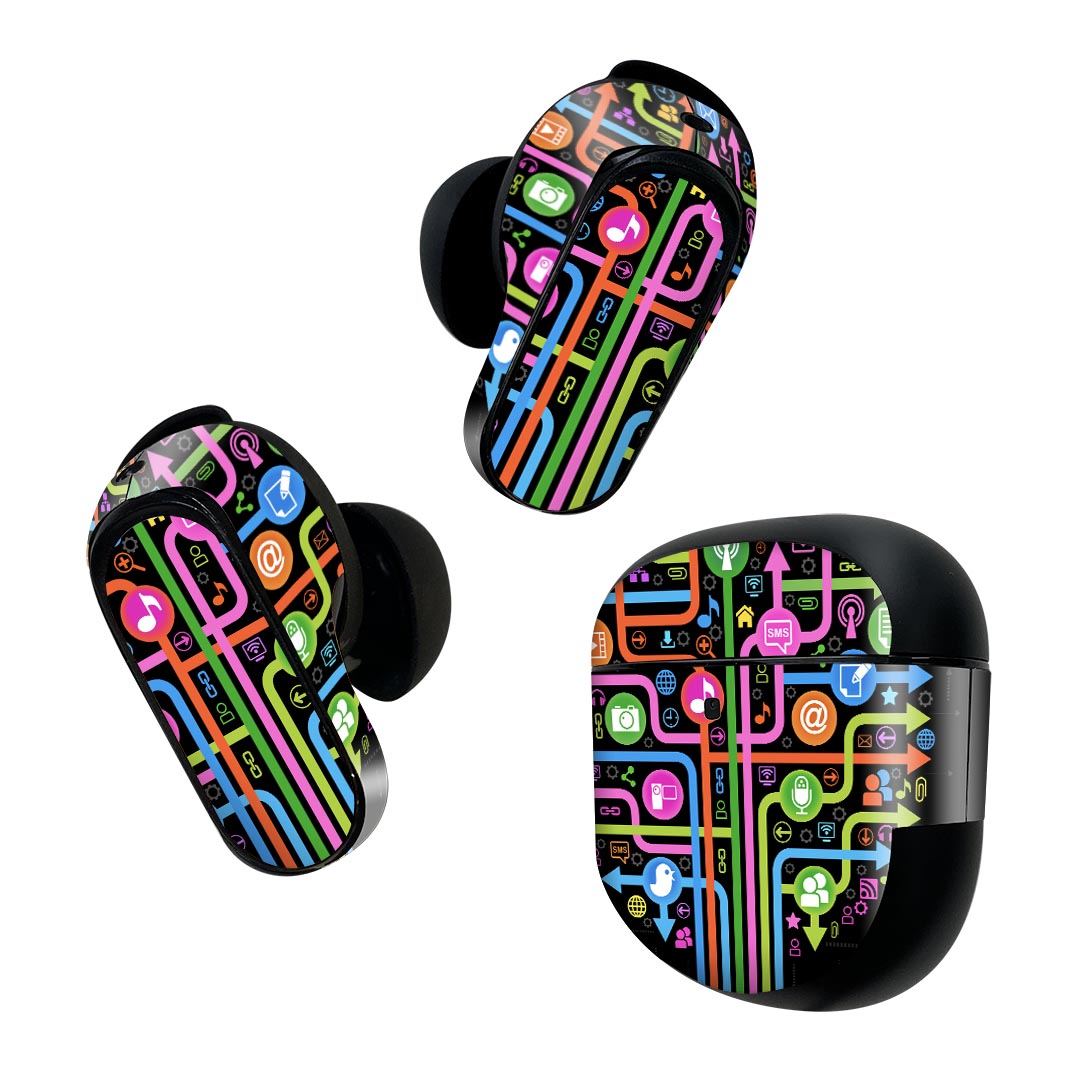 Bose QuietComfort Earbuds II 用 スキンシール ボーズ イヤバッズ2 用　ステッカ...