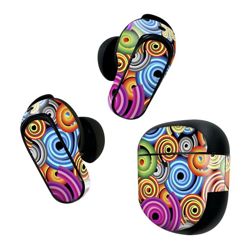 Bose QuietComfort Earbuds II 用 スキンシール ボーズ イヤバッズ2 用 ステッカー 本体3セット ケース1セット 保護 フィルム デコ ナルト カラフル 000501 Bose QuietComfort Earbuds II 用 スキンシール ボーズ イヤバッズ2 用 ステッカー 本体3セット ケース1セット 保護 フィルム デコ ナルト カラフル 000501
