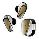 Bose QuietComfort Earbuds II 用 スキンシール ボーズ イヤバッズ2 用 ステッカー 本体3セット ケース1セット 保護 フィルム デコ 木目 ゴールド シルバー 000557(2)