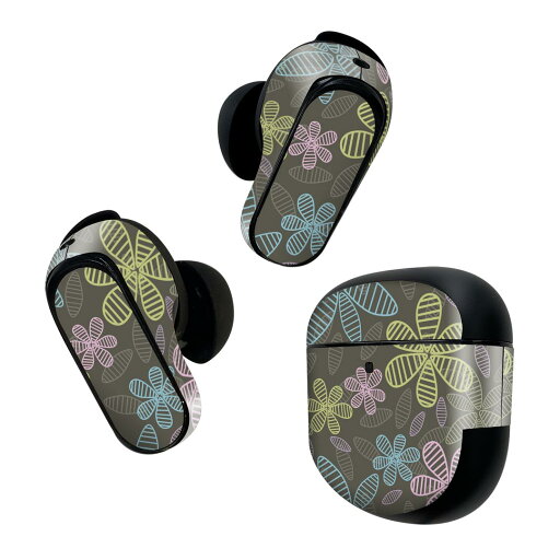 Bose QuietComfort Earbuds II 用 スキンシール ボーズ イヤバッズ2 用 ステッカー 本体3セット ケース1セット 保護 フィルム デコ 花 黒板 000738 Bose QuietComfort Earbuds II 用 スキンシール ボーズ イヤバッズ2 用 ステッカー 本体3セット ケース1セット 保護 フィルム デコ 花 黒板 000738