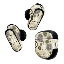 Bose QuietComfort Earbuds II 用 スキンシール ボーズ イヤバッズ2 用 ステッカー 本体3セット ケース1セット 保護 フィルム デコ 花 模様 000741(2)