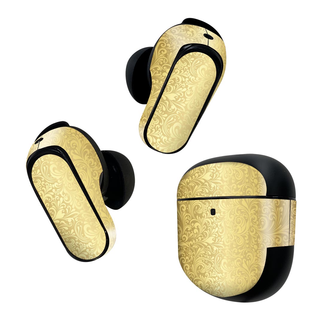 乐天商城 - Bose QuietComfort Earbuds II 用 スキンシール ボーズ イヤバッズ2 用　ステッカー　本体3セット ケース1セット 保護 フィルム デコ ダマスク　模様 000768