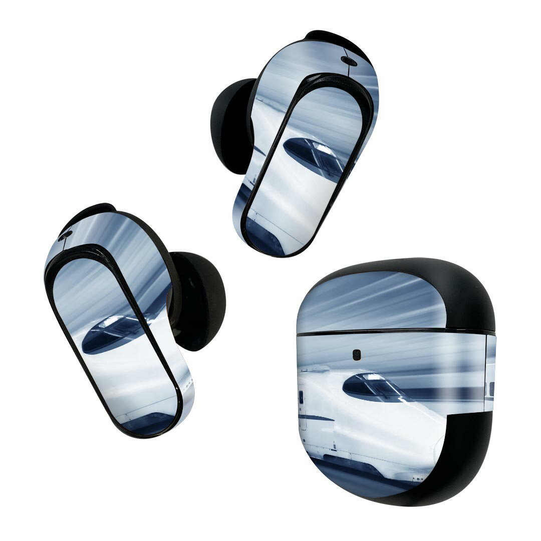 Bose QuietComfort Earbuds II 用 スキンシール ボーズ イヤバッズ2 用　ステッカー　本体3セット ケース1セット 保護 フィルム デコ 新幹線 000868