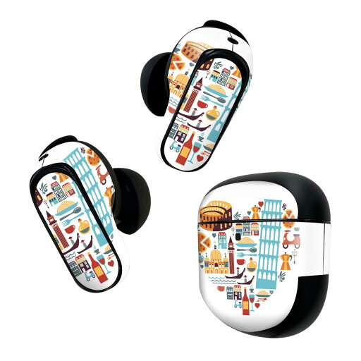 Bose QuietComfort Earbuds II 用 スキンシール ボーズ イヤバッズ2 用 ステッカー 本体3セット ケース1セット 保護 フィルム デコ ハート 街 イタリア 001187 Bose QuietComfort Earbuds II 用 スキンシール ボーズ イヤバッズ2 用 ステッカー 本体3セット ケース1セット 保護 フィルム デコ ハート 街 イタリア 001187