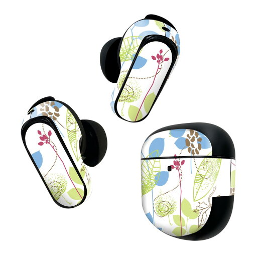Bose QuietComfort Earbuds II 用 スキンシール ボーズ イヤバッズ2 用 ステッカー 本体3セット ケース1セット 保護 フィルム デコ 花 植物 001306 Bose QuietComfort Earbuds II 用 スキンシール ボーズ イヤバッズ2 用 ステッカー 本体3セット ケース1セット 保護 フィルム デコ 花 植物 001306