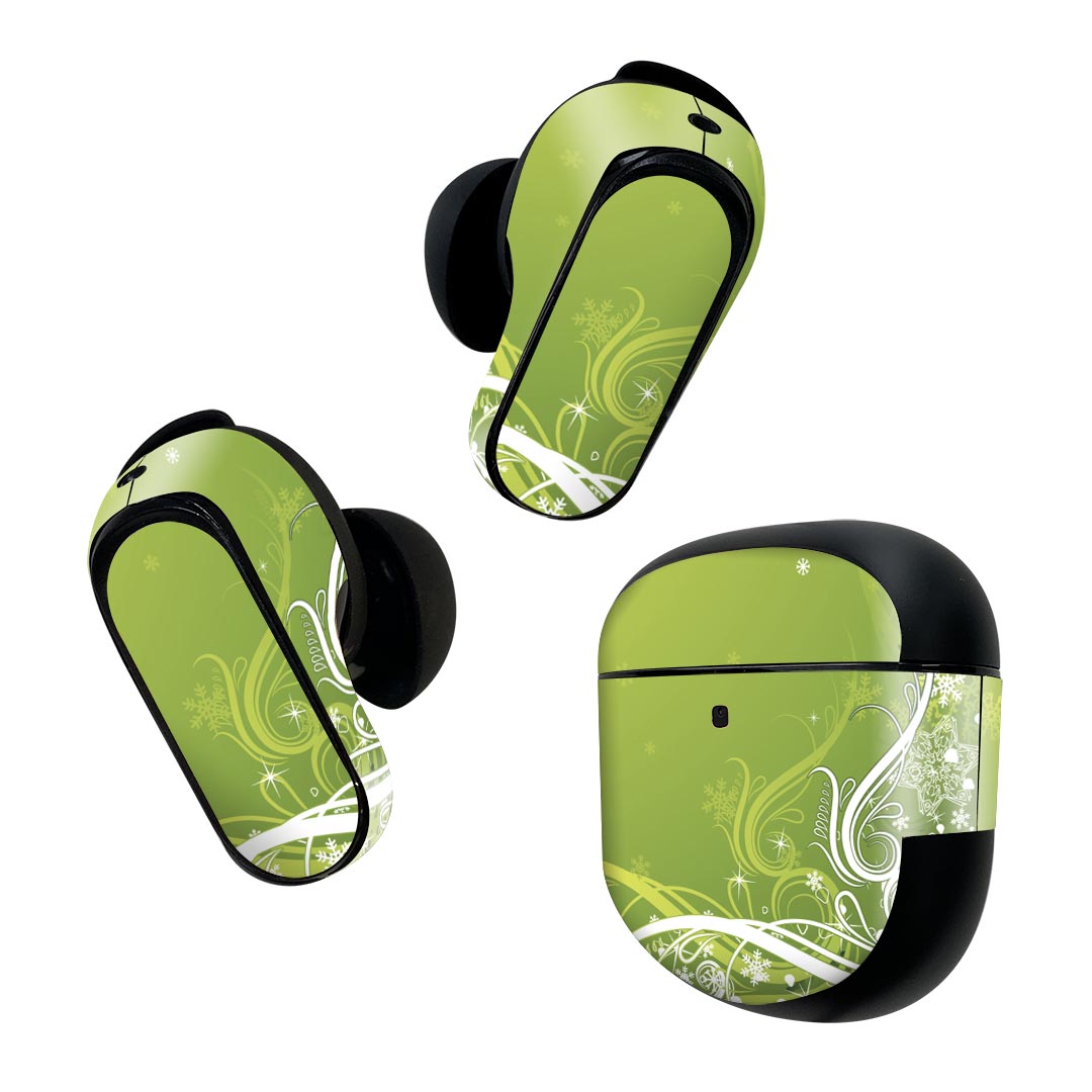 製品名 Bose QuietComfort Earbuds II 専用デザインスキンシール セット内容 Bose QuietComfort Earbuds II 専用シール　イヤホン（左右）3枚、充電ケース用シール 1枚AirPods第3世代専用です。第1?2世代、Proシリーズには対応していません。 商品特徴 再剥離性シートを素材に採用し、細かな位置調整がしやすく貼り直しが容易です。また、エアフリーでもありますので気泡が簡単に逃げるので、キレイに貼ることができます。専用の業務プリンターを使い、商品画像と遜色のない美しい印刷仕上がり。 注意事項 画像はサンプルですので、ご覧の環境によっては多少色味に違いを感じる場合がございます。 イメージと違った、モニターと色味が異なるという理由での交換や返金はご対応出来かねます。スキンシールのみの販売で、機器本体や充電ケース本体は付属しません。シワができた場合、ドライヤーなどで軽く温め、外側に向けてシワを伸ばすように貼ってください。初回貼付時の位置調整や貼り直しは可能ですが、しっかりと押し付けて接着させた後の再剥離、再利用は保証しておりません。また接着部に油分や汚れが付着しますと角の部分は剥がれやすくなりますので、貼付時はあまり触れないようにご注意ください。無地のセミグロスシートにデザインをプリントした商品で、デコなどの加工はございません。 凹凸や光沢があるように見えたり布地や金属を素材にしたように見える商品もありますが、デザインの図版によるものです。印刷時に微妙な画像のズレが生じる場合がございます。ご注文後に1点1点制作する受注生産品の為、不良品以外のご返品や交換は固くお断りします。 商品発送 完全受注生産のハンドメイド商品となりますので、既製品と比べて発送までお時間を頂いています。 基本的に決済確認後2~3営業日、最大で10営業日での発送となります。繁忙期や休業日明けの場合はさらに時間がかかる場合があります。 その際には別途メールにてご連絡致します。メール便の場合、発送日から到着までに2?4日ほどかかる場合が多く、紛失などの保障もご対応できかねます。あらかじめご了承下さい。