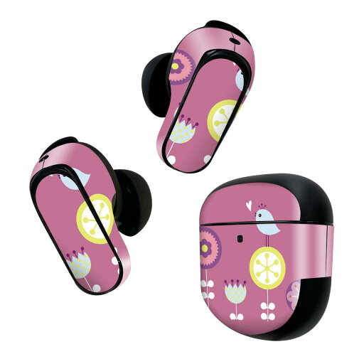 Bose QuietComfort Earbuds II 用 スキンシール ボーズ イヤバッズ2 用 ステッカー 本体3セット ケース1セット 保護 フィルム デコ 花 鳥 かわいい 001345 Bose QuietComfort Earbuds II 用 スキンシール ボーズ イヤバッズ2 用 ステッカー 本体3セット ケース1セット 保護 フィルム デコ 花 鳥 かわいい 001345
