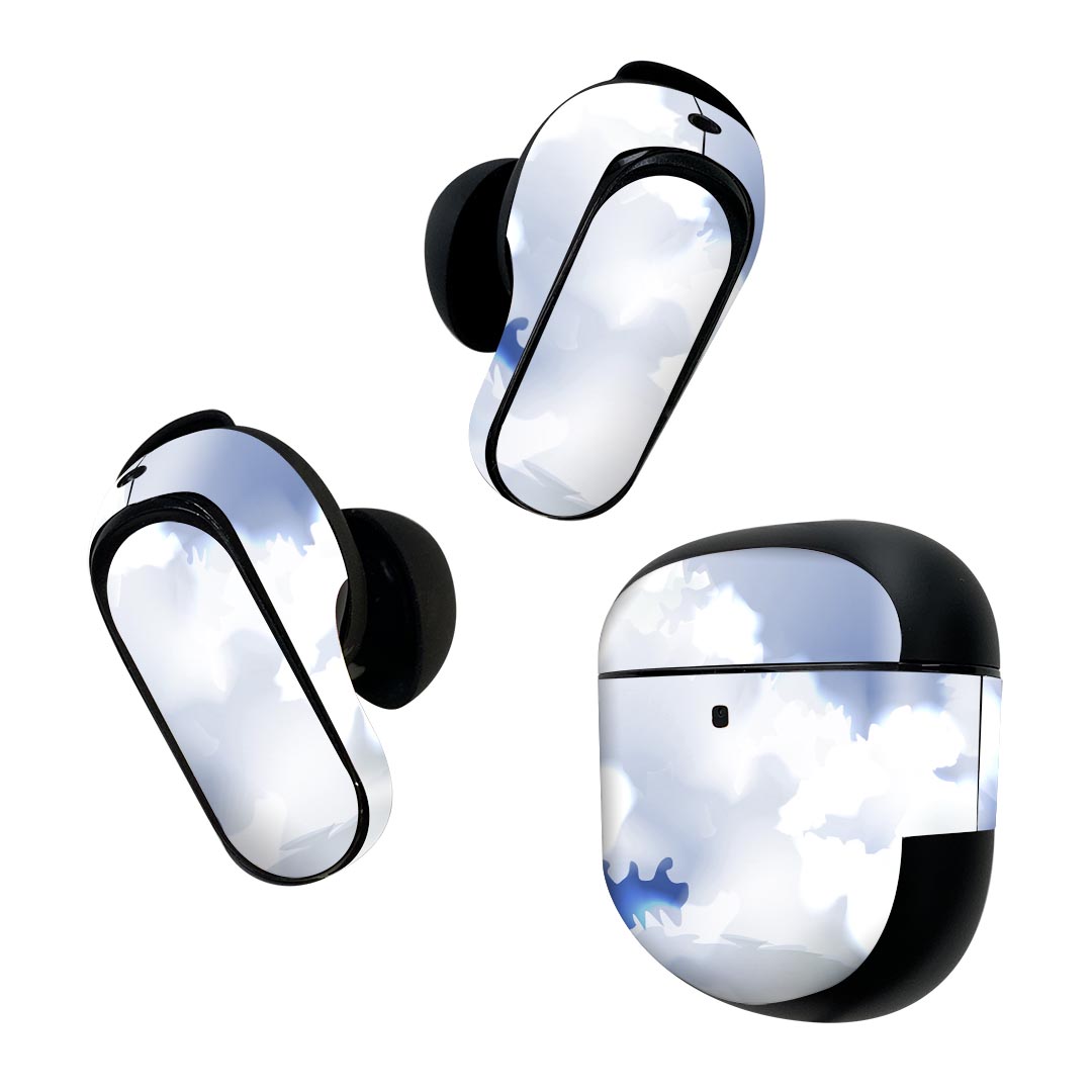 Bose QuietComfort Earbuds II 用 スキンシール ボーズ イヤバッズ2 用　ステッカー　本体3セット ケース1セット 保護 フィルム デコ 雲　太陽 001403