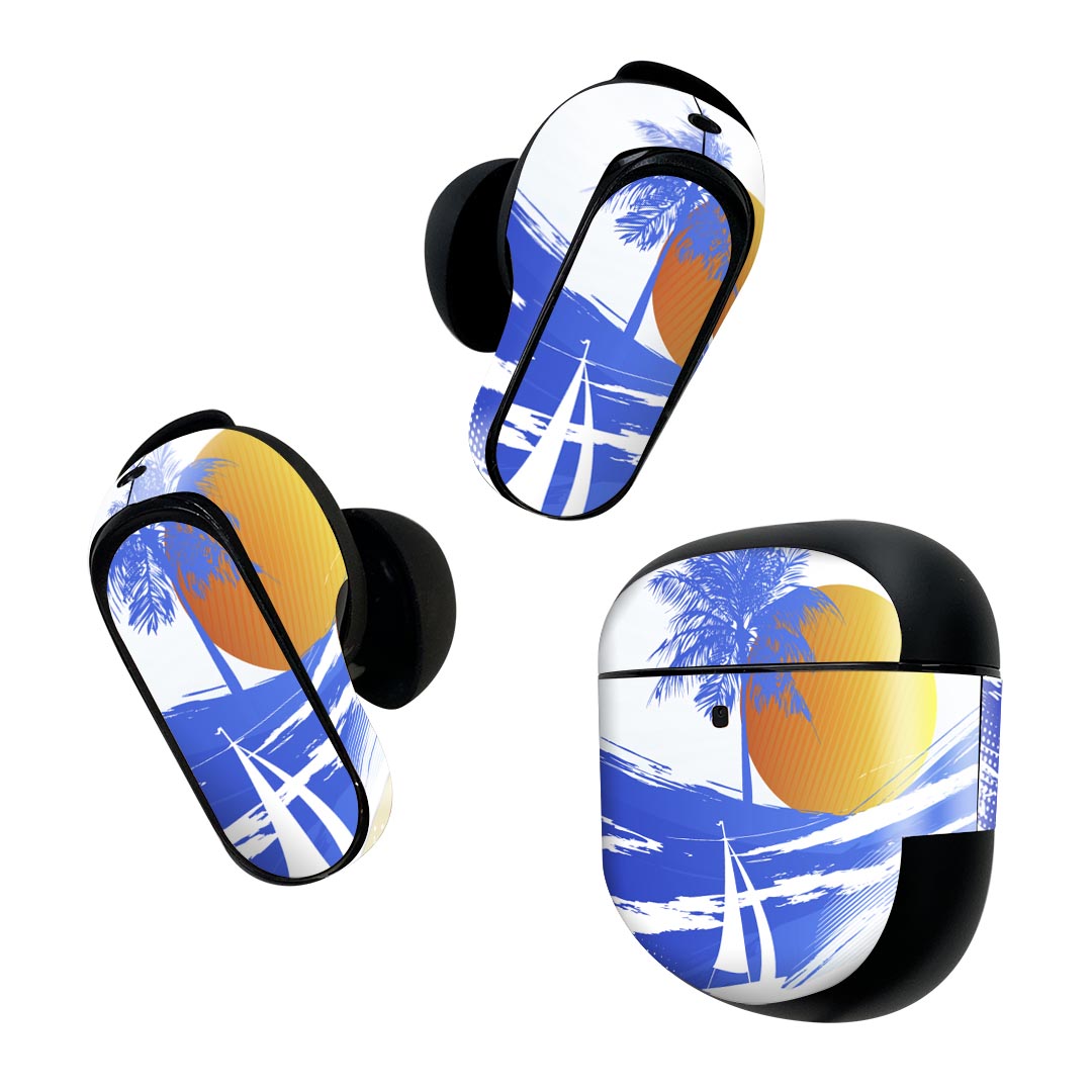 Bose QuietComfort Earbuds II 用 スキンシール ボーズ イヤバッズ2 用　ステッカー　本体3セット ケー..