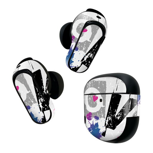 Bose QuietComfort Earbuds II 用 スキンシール ボーズ イヤバッズ2 用 ステッカー 本体3セット ケース1セット 保護 フィルム デコ ラブ 001536 Bose QuietComfort Earbuds II 用 スキンシール ボーズ イヤバッズ2 用 ステッカー 本体3セット ケース1セット 保護 フィルム デコ ラブ 001536