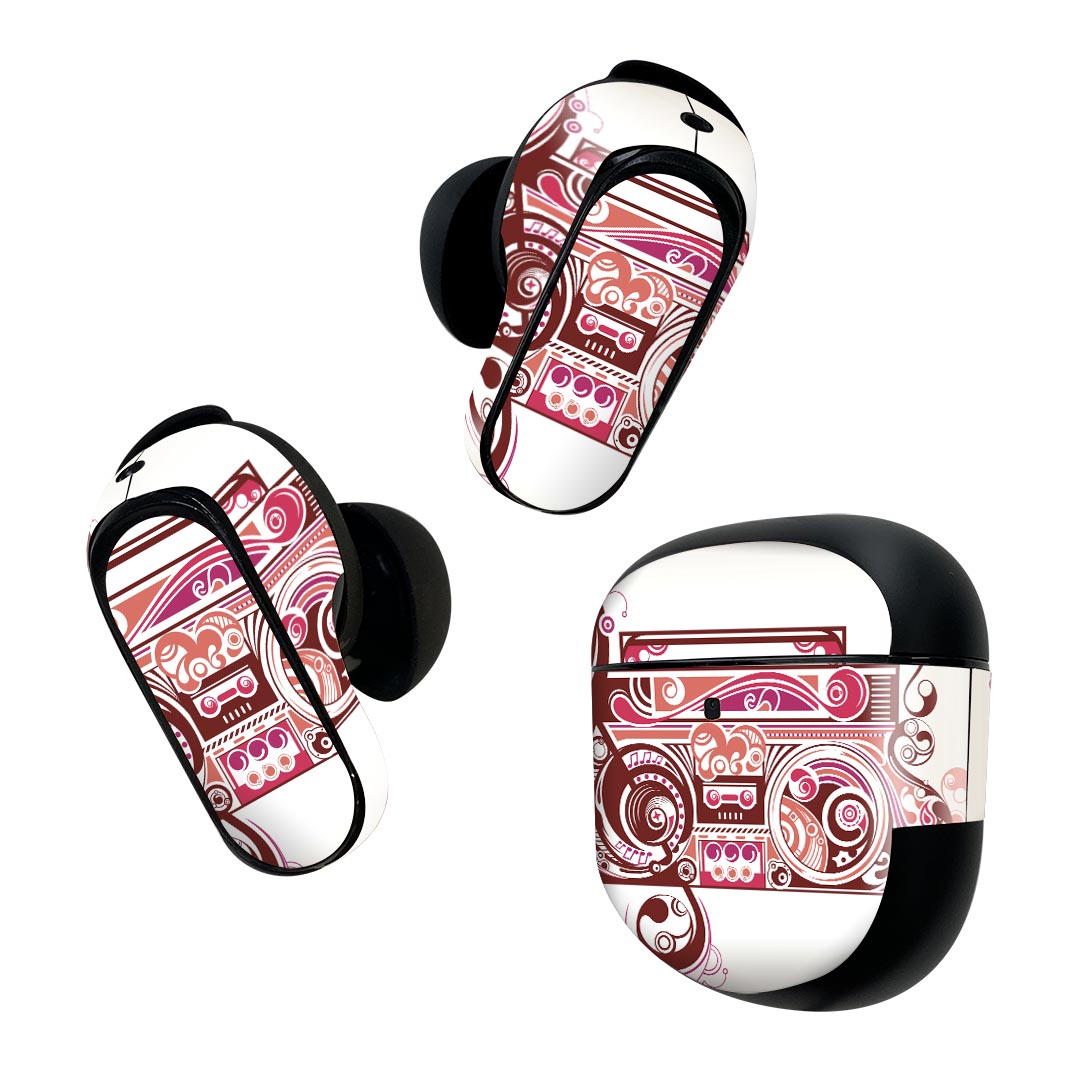 Bose QuietComfort Earbuds II 用 スキンシール ボーズ イヤバッズ2 用　ステッカー　本体3セット ケー..