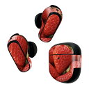 Bose QuietComfort Earbuds II 用 スキンシール ボーズ イヤバッズ2 用 ステッカー 本体3セット ケース1セット 保護 フィルム デコ 苺 果実 001592