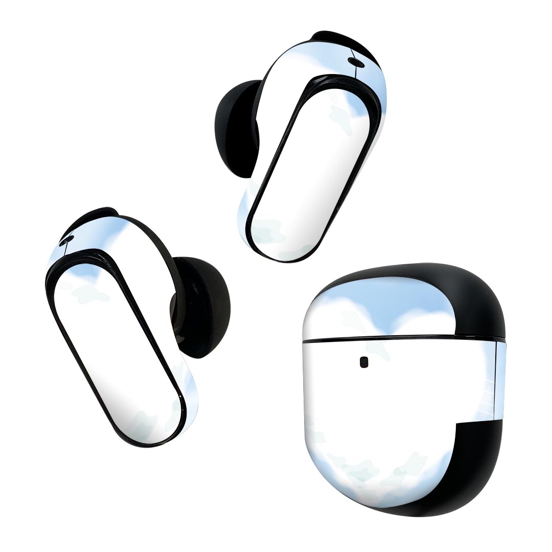 Bose QuietComfort Earbuds II 用 スキンシール ボーズ イヤバッズ2 用　ステッカー　本体3セット ケース1セット 保護 フィルム デコ ハート　空 001725