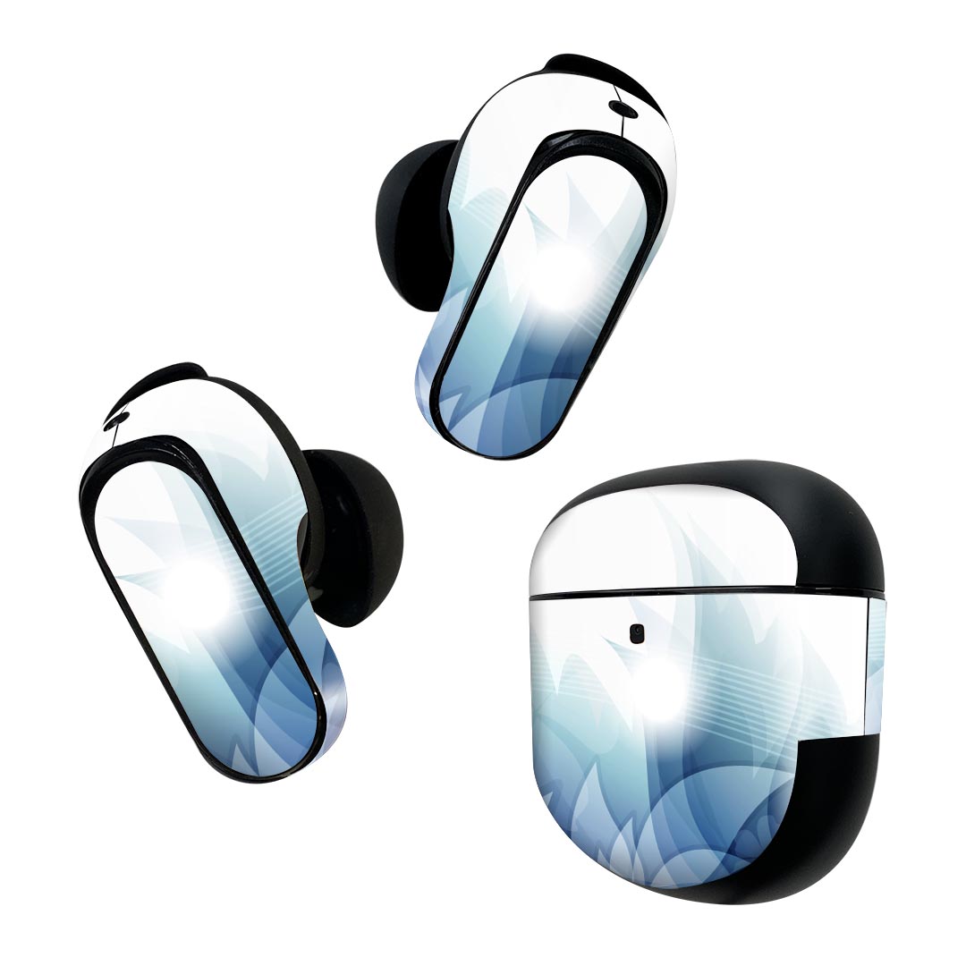 Bose QuietComfort Earbuds II 用 スキンシール ボーズ イヤバッズ2 用　ステッカー　本体3セット ケース1セット 保護 フィルム デコ 花　 001733