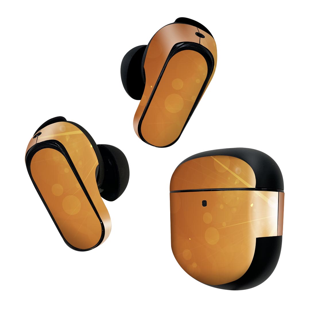 製品名 Bose QuietComfort Earbuds II 専用デザインスキンシール セット内容 Bose QuietComfort Earbuds II 専用シール　イヤホン（左右）3枚、充電ケース用シール 1枚AirPods第3世代専用です。第1?2世代、Proシリーズには対応していません。 商品特徴 再剥離性シートを素材に採用し、細かな位置調整がしやすく貼り直しが容易です。また、エアフリーでもありますので気泡が簡単に逃げるので、キレイに貼ることができます。専用の業務プリンターを使い、商品画像と遜色のない美しい印刷仕上がり。 注意事項 画像はサンプルですので、ご覧の環境によっては多少色味に違いを感じる場合がございます。 イメージと違った、モニターと色味が異なるという理由での交換や返金はご対応出来かねます。スキンシールのみの販売で、機器本体や充電ケース本体は付属しません。シワができた場合、ドライヤーなどで軽く温め、外側に向けてシワを伸ばすように貼ってください。初回貼付時の位置調整や貼り直しは可能ですが、しっかりと押し付けて接着させた後の再剥離、再利用は保証しておりません。また接着部に油分や汚れが付着しますと角の部分は剥がれやすくなりますので、貼付時はあまり触れないようにご注意ください。無地のセミグロスシートにデザインをプリントした商品で、デコなどの加工はございません。 凹凸や光沢があるように見えたり布地や金属を素材にしたように見える商品もありますが、デザインの図版によるものです。印刷時に微妙な画像のズレが生じる場合がございます。ご注文後に1点1点制作する受注生産品の為、不良品以外のご返品や交換は固くお断りします。 商品発送 完全受注生産のハンドメイド商品となりますので、既製品と比べて発送までお時間を頂いています。 基本的に決済確認後2~3営業日、最大で10営業日での発送となります。繁忙期や休業日明けの場合はさらに時間がかかる場合があります。 その際には別途メールにてご連絡致します。メール便の場合、発送日から到着までに2?4日ほどかかる場合が多く、紛失などの保障もご対応できかねます。あらかじめご了承下さい。