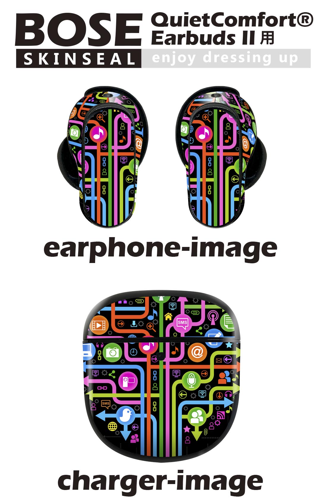 Bose QuietComfort Earbuds II 用 スキンシール ボーズ イヤバッズ2 用　ステッカ...