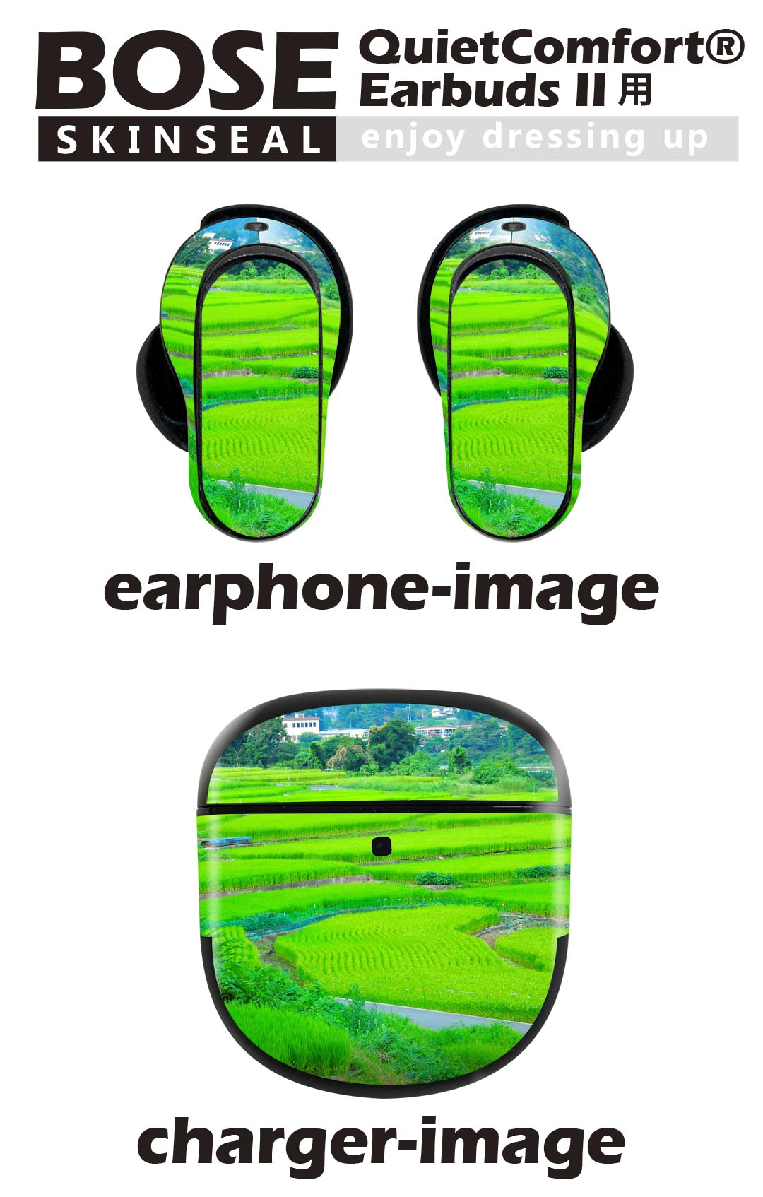 Bose QuietComfort Earbuds II 用 スキンシール ボーズ イヤバッズ2 用　ステッカ...