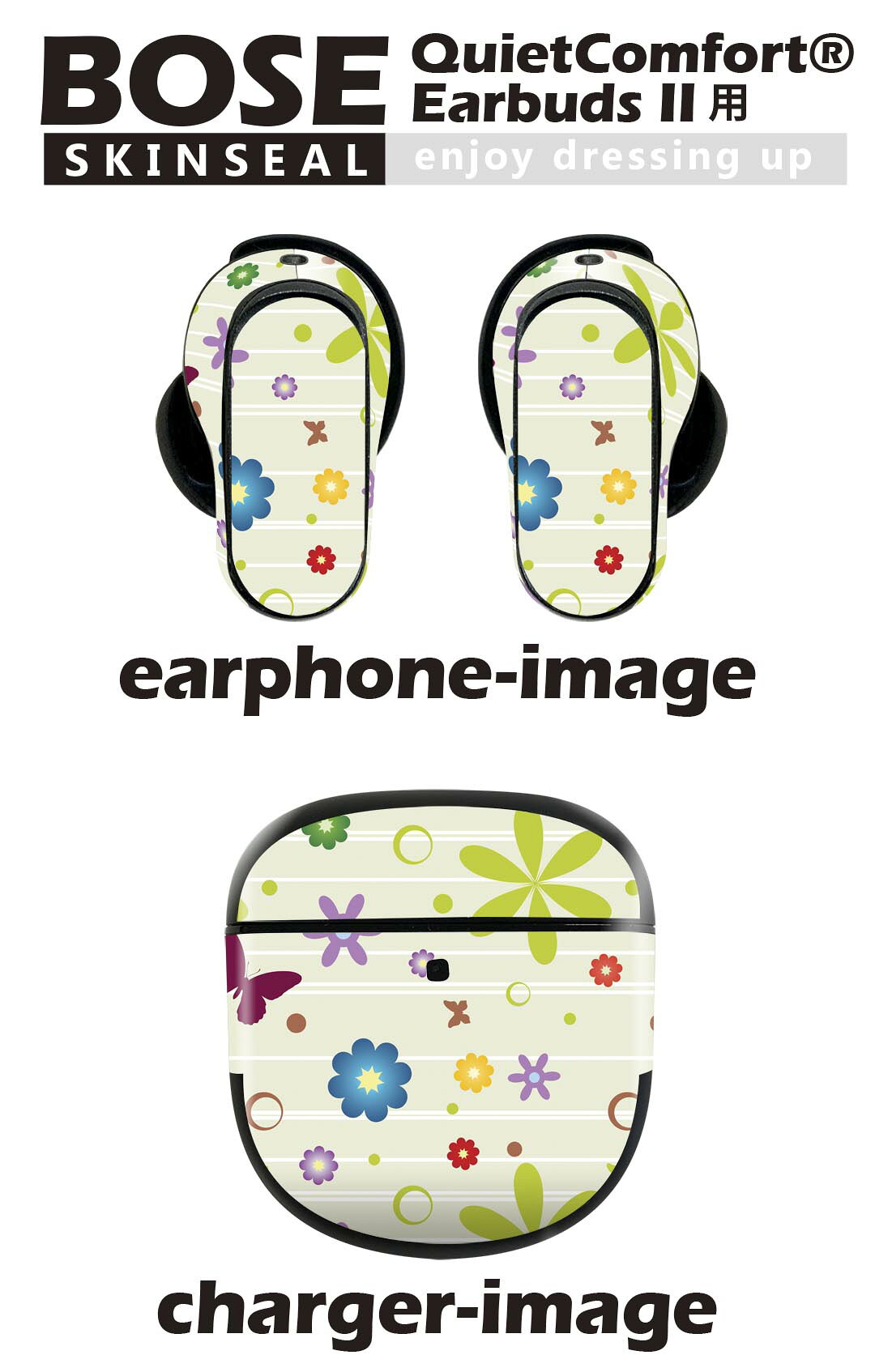 Bose QuietComfort Earbuds II 用 スキンシール ボーズ イヤバッズ2 用　ステッカ...