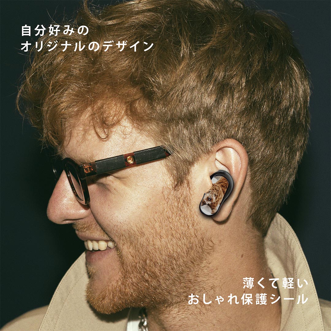 Bose QuietComfort Earbuds II 用 スキンシール ボーズ イヤバッズ2 用　ステッカー　本体3セット ケース1セット 保護 フィルム デコ 犬　雪　写真 022864
