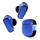 Bose QuietComfort Earbuds II 用 スキンシール ボーズ イヤバッズ2 用 ステッカー 本体3セット ケース1セット 保護 フィルム デコ しゃぼん玉 青 002168