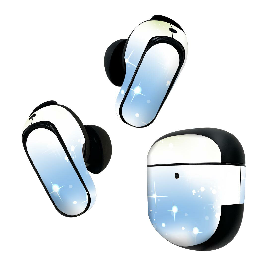 Bose QuietComfort Earbuds II 用 スキンシール ボーズ イヤバッズ2 用　ステッカー　本体3セット ケース1セット 保護 フィルム デコ シンプル　青　緑 002185