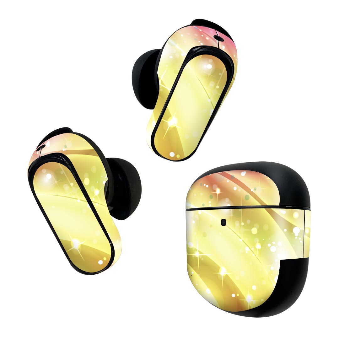 製品名 Bose QuietComfort Earbuds II 専用デザインスキンシール セット内容 Bose QuietComfort Earbuds II 専用シール　イヤホン（左右）3枚、充電ケース用シール 1枚AirPods第3世代専用です。第1?2世代、Proシリーズには対応していません。 商品特徴 再剥離性シートを素材に採用し、細かな位置調整がしやすく貼り直しが容易です。また、エアフリーでもありますので気泡が簡単に逃げるので、キレイに貼ることができます。専用の業務プリンターを使い、商品画像と遜色のない美しい印刷仕上がり。 注意事項 画像はサンプルですので、ご覧の環境によっては多少色味に違いを感じる場合がございます。 イメージと違った、モニターと色味が異なるという理由での交換や返金はご対応出来かねます。スキンシールのみの販売で、機器本体や充電ケース本体は付属しません。シワができた場合、ドライヤーなどで軽く温め、外側に向けてシワを伸ばすように貼ってください。初回貼付時の位置調整や貼り直しは可能ですが、しっかりと押し付けて接着させた後の再剥離、再利用は保証しておりません。また接着部に油分や汚れが付着しますと角の部分は剥がれやすくなりますので、貼付時はあまり触れないようにご注意ください。無地のセミグロスシートにデザインをプリントした商品で、デコなどの加工はございません。 凹凸や光沢があるように見えたり布地や金属を素材にしたように見える商品もありますが、デザインの図版によるものです。印刷時に微妙な画像のズレが生じる場合がございます。ご注文後に1点1点制作する受注生産品の為、不良品以外のご返品や交換は固くお断りします。 商品発送 完全受注生産のハンドメイド商品となりますので、既製品と比べて発送までお時間を頂いています。 基本的に決済確認後2~3営業日、最大で10営業日での発送となります。繁忙期や休業日明けの場合はさらに時間がかかる場合があります。 その際には別途メールにてご連絡致します。メール便の場合、発送日から到着までに2?4日ほどかかる場合が多く、紛失などの保障もご対応できかねます。あらかじめご了承下さい。