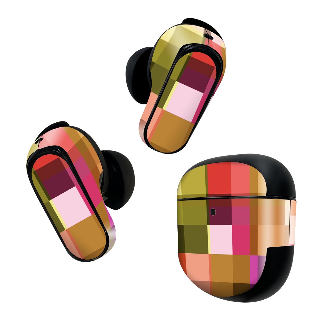 製品名 Bose QuietComfort Earbuds II 専用デザインスキンシール セット内容 Bose QuietComfort Earbuds II 専用シール　イヤホン（左右）3枚、充電ケース用シール 1枚AirPods第3世代専用です。第1?2世代、Proシリーズには対応していません。 商品特徴 再剥離性シートを素材に採用し、細かな位置調整がしやすく貼り直しが容易です。また、エアフリーでもありますので気泡が簡単に逃げるので、キレイに貼ることができます。専用の業務プリンターを使い、商品画像と遜色のない美しい印刷仕上がり。 注意事項 画像はサンプルですので、ご覧の環境によっては多少色味に違いを感じる場合がございます。 イメージと違った、モニターと色味が異なるという理由での交換や返金はご対応出来かねます。スキンシールのみの販売で、機器本体や充電ケース本体は付属しません。シワができた場合、ドライヤーなどで軽く温め、外側に向けてシワを伸ばすように貼ってください。初回貼付時の位置調整や貼り直しは可能ですが、しっかりと押し付けて接着させた後の再剥離、再利用は保証しておりません。また接着部に油分や汚れが付着しますと角の部分は剥がれやすくなりますので、貼付時はあまり触れないようにご注意ください。無地のセミグロスシートにデザインをプリントした商品で、デコなどの加工はございません。 凹凸や光沢があるように見えたり布地や金属を素材にしたように見える商品もありますが、デザインの図版によるものです。印刷時に微妙な画像のズレが生じる場合がございます。ご注文後に1点1点制作する受注生産品の為、不良品以外のご返品や交換は固くお断りします。 商品発送 完全受注生産のハンドメイド商品となりますので、既製品と比べて発送までお時間を頂いています。 基本的に決済確認後2~3営業日、最大で10営業日での発送となります。繁忙期や休業日明けの場合はさらに時間がかかる場合があります。 その際には別途メールにてご連絡致します。メール便の場合、発送日から到着までに2?4日ほどかかる場合が多く、紛失などの保障もご対応できかねます。あらかじめご了承下さい。