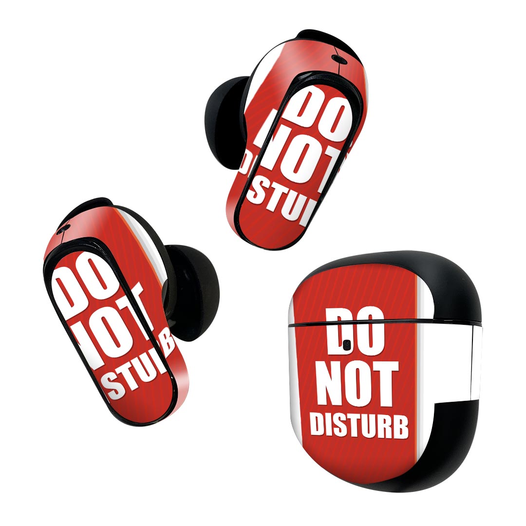 Bose QuietComfort Earbuds II 用 スキンシール ボーズ イヤバッズ2 用　ステッカー　本体3セット ケース1セット 保護 フィルム デコ 英語　文字　ドア 002388