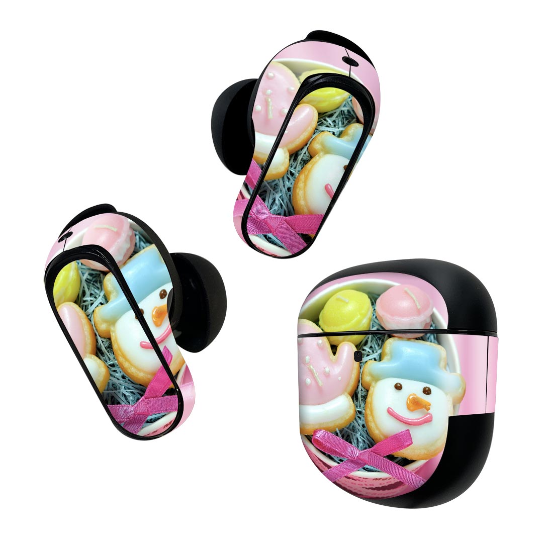 Bose QuietComfort Earbuds II 用 スキンシール ボーズ イヤバッズ2 用 ステッカー 本体3セット ケース1セット 保護 フィルム ...