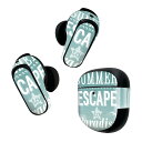 Bose QuietComfort Earbuds II 用 スキンシール ボーズ イヤバッズ2 用 ステッカー 本体3セット ケース1セット 保護 フィルム デコ 夏 海 英語 文字 002682(2)