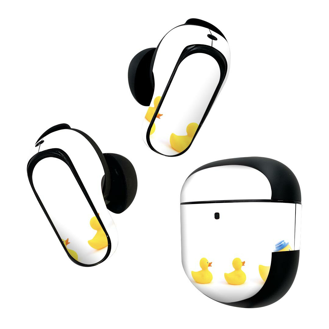 製品名 Bose QuietComfort Earbuds II 専用デザインスキンシール セット内容 Bose QuietComfort Earbuds II 専用シール　イヤホン（左右）3枚、充電ケース用シール 1枚AirPods第3世代専用です。第1?2世代、Proシリーズには対応していません。 商品特徴 再剥離性シートを素材に採用し、細かな位置調整がしやすく貼り直しが容易です。また、エアフリーでもありますので気泡が簡単に逃げるので、キレイに貼ることができます。専用の業務プリンターを使い、商品画像と遜色のない美しい印刷仕上がり。 注意事項 画像はサンプルですので、ご覧の環境によっては多少色味に違いを感じる場合がございます。 イメージと違った、モニターと色味が異なるという理由での交換や返金はご対応出来かねます。スキンシールのみの販売で、機器本体や充電ケース本体は付属しません。シワができた場合、ドライヤーなどで軽く温め、外側に向けてシワを伸ばすように貼ってください。初回貼付時の位置調整や貼り直しは可能ですが、しっかりと押し付けて接着させた後の再剥離、再利用は保証しておりません。また接着部に油分や汚れが付着しますと角の部分は剥がれやすくなりますので、貼付時はあまり触れないようにご注意ください。無地のセミグロスシートにデザインをプリントした商品で、デコなどの加工はございません。 凹凸や光沢があるように見えたり布地や金属を素材にしたように見える商品もありますが、デザインの図版によるものです。印刷時に微妙な画像のズレが生じる場合がございます。ご注文後に1点1点制作する受注生産品の為、不良品以外のご返品や交換は固くお断りします。 商品発送 完全受注生産のハンドメイド商品となりますので、既製品と比べて発送までお時間を頂いています。 基本的に決済確認後2~3営業日、最大で10営業日での発送となります。繁忙期や休業日明けの場合はさらに時間がかかる場合があります。 その際には別途メールにてご連絡致します。メール便の場合、発送日から到着までに2?4日ほどかかる場合が多く、紛失などの保障もご対応できかねます。あらかじめご了承下さい。