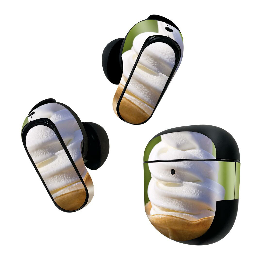 Bose QuietComfort Earbuds II 用 スキンシール ボーズ イヤバッズ2 用 ステッカー 本体3セット ケース1セット 保護 フィルム デコ デザート 写真 002758