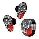 Bose QuietComfort Earbuds II 用 スキンシール ボーズ イヤバッズ2 用 ステッカー 本体3セット ケース1セット 保護 フィルム デコ ハート 花 グレー 002958(2)