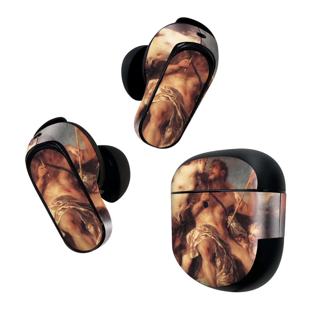 Bose QuietComfort Earbuds II 用 スキンシール ボーズ イヤバッズ2 用　ステッカー　本体3セット ケース1セット 保護 フィルム デコ 人物　絵画　イラスト 003235