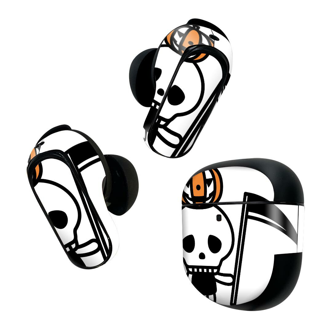 Bose QuietComfort Earbuds II 用 スキンシール ボーズ イヤバッズ2 用 ステッカー 本体3セット ケース1セット 保護 フィルム デコ ハロウィン キャラクター 003309