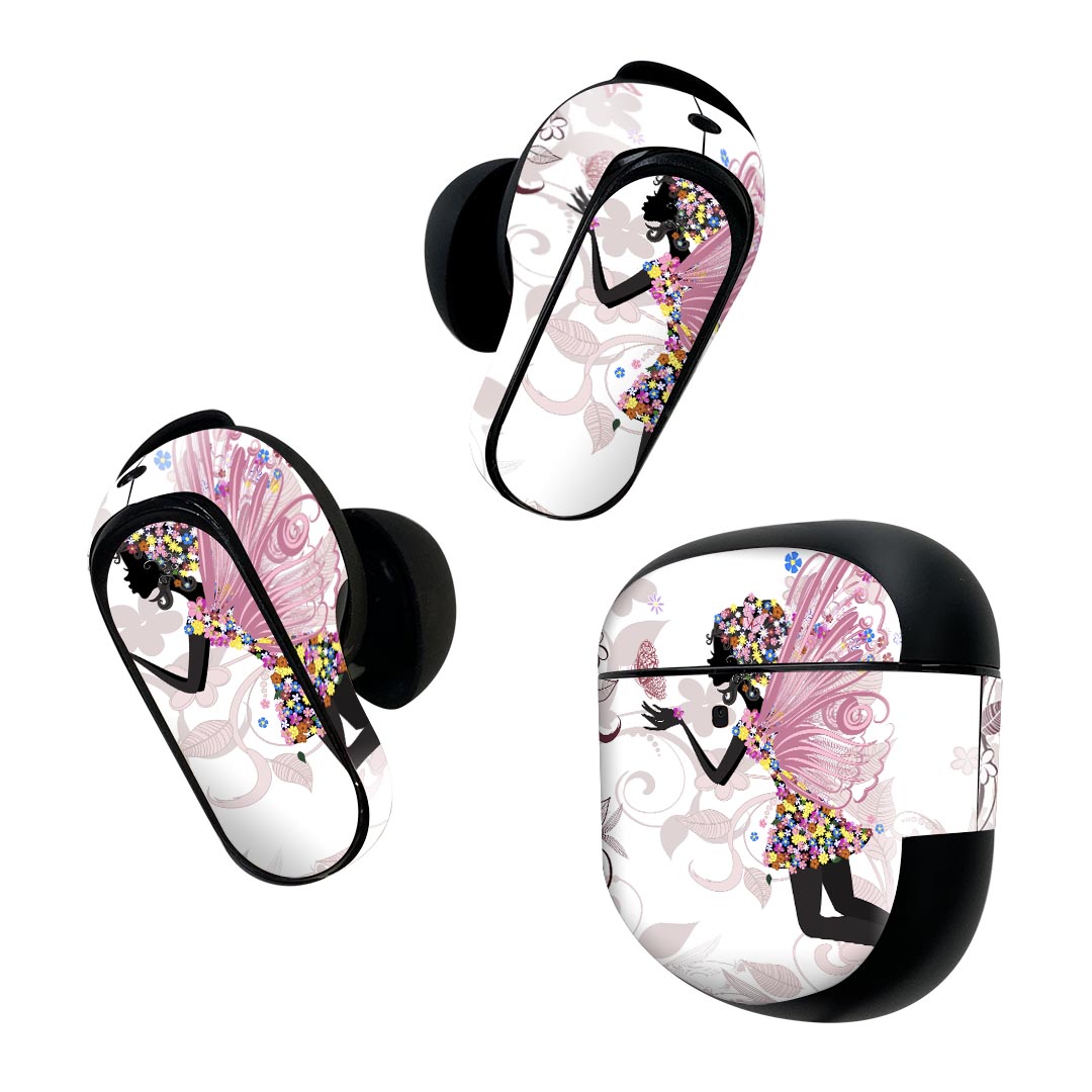 Power Supplies, Chargers - Bose QuietComfort Earbuds II 用 スキンシール ボーズ イヤバッズ2 用　ステッカー　本体3セット ケース1セット 保護 フィルム デコ 人物　花　カラフル 003317