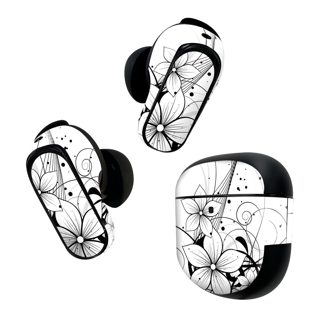 製品名 Bose QuietComfort Earbuds II 専用デザインスキンシール セット内容 Bose QuietComfort Earbuds II 専用シール　イヤホン（左右）3枚、充電ケース用シール 1枚AirPods第3世代専用です。第1?2世代、Proシリーズには対応していません。 商品特徴 再剥離性シートを素材に採用し、細かな位置調整がしやすく貼り直しが容易です。また、エアフリーでもありますので気泡が簡単に逃げるので、キレイに貼ることができます。専用の業務プリンターを使い、商品画像と遜色のない美しい印刷仕上がり。 注意事項 画像はサンプルですので、ご覧の環境によっては多少色味に違いを感じる場合がございます。 イメージと違った、モニターと色味が異なるという理由での交換や返金はご対応出来かねます。スキンシールのみの販売で、機器本体や充電ケース本体は付属しません。シワができた場合、ドライヤーなどで軽く温め、外側に向けてシワを伸ばすように貼ってください。初回貼付時の位置調整や貼り直しは可能ですが、しっかりと押し付けて接着させた後の再剥離、再利用は保証しておりません。また接着部に油分や汚れが付着しますと角の部分は剥がれやすくなりますので、貼付時はあまり触れないようにご注意ください。無地のセミグロスシートにデザインをプリントした商品で、デコなどの加工はございません。 凹凸や光沢があるように見えたり布地や金属を素材にしたように見える商品もありますが、デザインの図版によるものです。印刷時に微妙な画像のズレが生じる場合がございます。ご注文後に1点1点制作する受注生産品の為、不良品以外のご返品や交換は固くお断りします。 商品発送 完全受注生産のハンドメイド商品となりますので、既製品と比べて発送までお時間を頂いています。 基本的に決済確認後2~3営業日、最大で10営業日での発送となります。繁忙期や休業日明けの場合はさらに時間がかかる場合があります。 その際には別途メールにてご連絡致します。メール便の場合、発送日から到着までに2?4日ほどかかる場合が多く、紛失などの保障もご対応できかねます。あらかじめご了承下さい。
