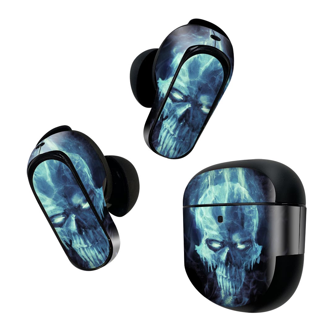 Consumable Goods, Various Parts - Bose QuietComfort Earbuds II 用 スキンシール ボーズ イヤバッズ2 用　ステッカー　本体3セット ケース1セット 保護 フィルム デコ ドクロ　骸骨　シンプル 003422