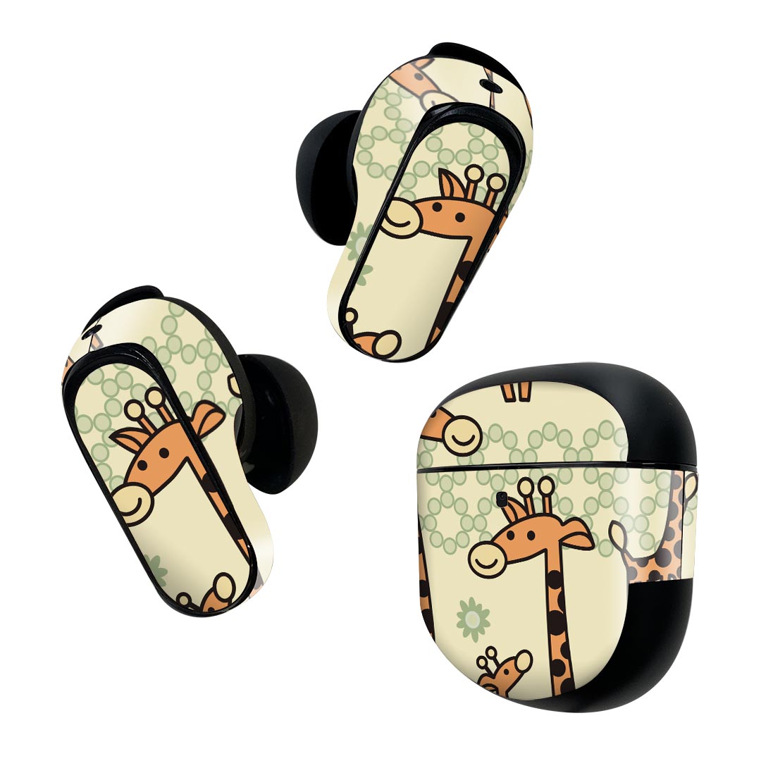 製品名 Bose QuietComfort Earbuds II 専用デザインスキンシール セット内容 Bose QuietComfort Earbuds II 専用シール　イヤホン（左右）3枚、充電ケース用シール 1枚AirPods第3世代専用です。第1?2世代、Proシリーズには対応していません。 商品特徴 再剥離性シートを素材に採用し、細かな位置調整がしやすく貼り直しが容易です。また、エアフリーでもありますので気泡が簡単に逃げるので、キレイに貼ることができます。専用の業務プリンターを使い、商品画像と遜色のない美しい印刷仕上がり。 注意事項 画像はサンプルですので、ご覧の環境によっては多少色味に違いを感じる場合がございます。 イメージと違った、モニターと色味が異なるという理由での交換や返金はご対応出来かねます。スキンシールのみの販売で、機器本体や充電ケース本体は付属しません。シワができた場合、ドライヤーなどで軽く温め、外側に向けてシワを伸ばすように貼ってください。初回貼付時の位置調整や貼り直しは可能ですが、しっかりと押し付けて接着させた後の再剥離、再利用は保証しておりません。また接着部に油分や汚れが付着しますと角の部分は剥がれやすくなりますので、貼付時はあまり触れないようにご注意ください。無地のセミグロスシートにデザインをプリントした商品で、デコなどの加工はございません。 凹凸や光沢があるように見えたり布地や金属を素材にしたように見える商品もありますが、デザインの図版によるものです。印刷時に微妙な画像のズレが生じる場合がございます。ご注文後に1点1点制作する受注生産品の為、不良品以外のご返品や交換は固くお断りします。 商品発送 完全受注生産のハンドメイド商品となりますので、既製品と比べて発送までお時間を頂いています。 基本的に決済確認後2~3営業日、最大で10営業日での発送となります。繁忙期や休業日明けの場合はさらに時間がかかる場合があります。 その際には別途メールにてご連絡致します。メール便の場合、発送日から到着までに2?4日ほどかかる場合が多く、紛失などの保障もご対応できかねます。あらかじめご了承下さい。