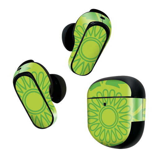 Bose QuietComfort Earbuds II 用 スキンシール ボーズ イヤバッズ2 用 ステッカー 本体3セット ケース1セット 保護 フィルム デコ 花 緑 003805 Bose QuietComfort Earbuds II 用 スキンシール ボーズ イヤバッズ2 用 ステッカー 本体3セット ケース1セット 保護 フィルム デコ 花 緑 003805